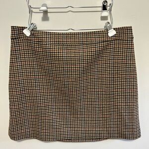 J. Crew Houndstooth Wool Mini Skirt